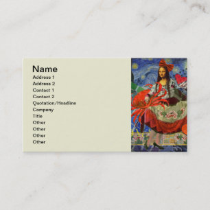 Mona Lisa Starry Night Collage: Whimsical Surreal  Business Card