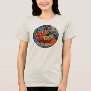 Mona Lisa Starry Night Collage: Whimsical Surreal Tri-Blend Shirt