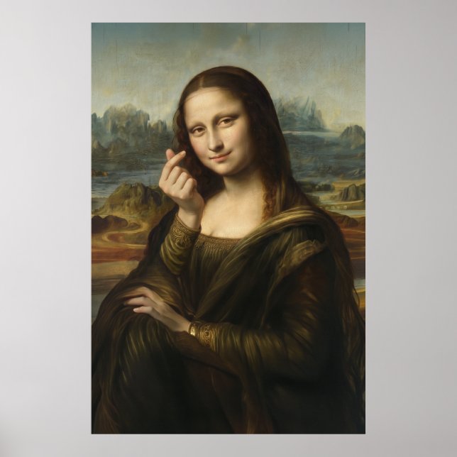 Mona Lisa striking a "Kyun Pose" Poster (Front)