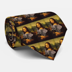 Mona Lisa Supports Elephants Tie