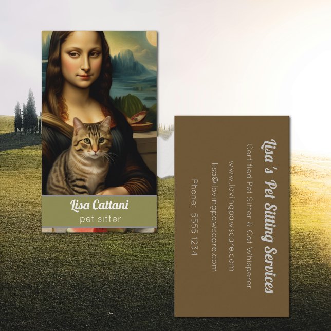 Mona Lisa& tabby  cat Business Card (Creator Uploaded)