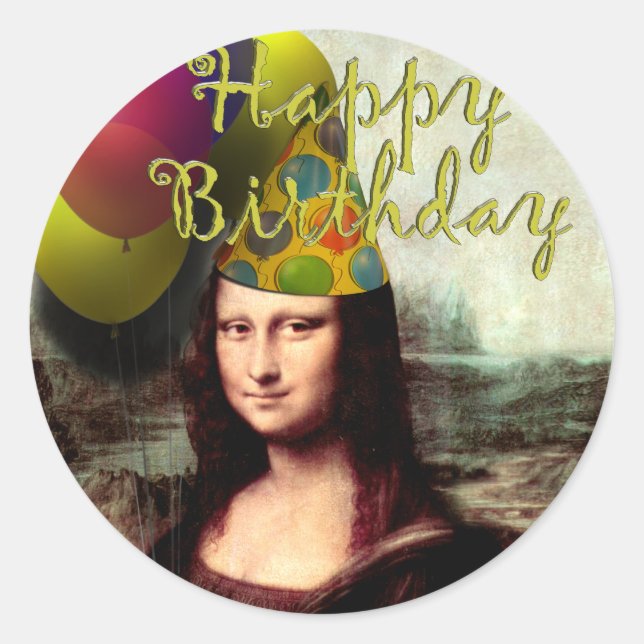 Mona Lisa -  The Birthday Girl Classic Round Sticker (Front)