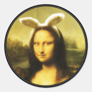 Mona Lisa, The Easter Bunny Classic Round Sticker