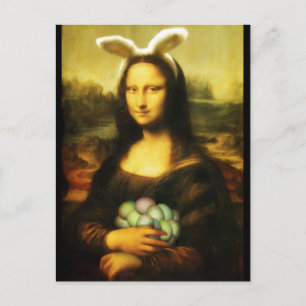 Mona Lisa, The Easter Bunny Holiday Postcard