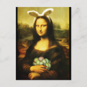 Mona Lisa, The Easter Bunny Holiday Postcard