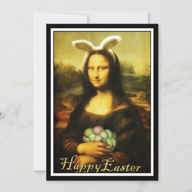 Mona Lisa, The Easter Bunny Invitation (Front)
