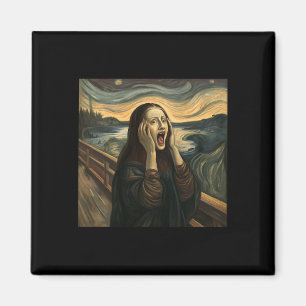 Mona Lisa The Scream Halloween Costume Party Art Magnet