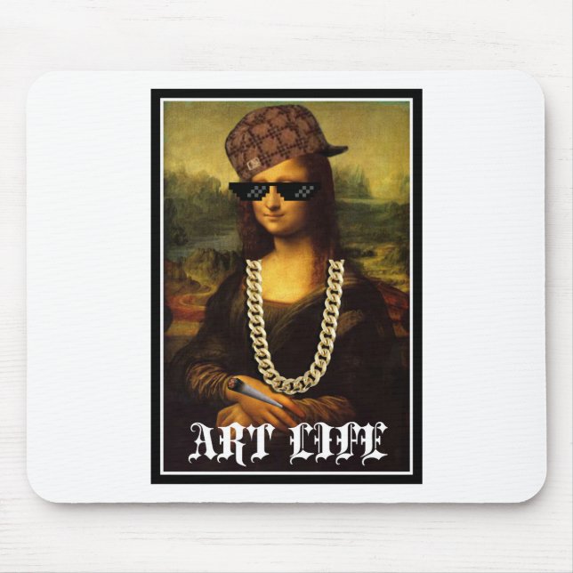 Mona Lisa Thug Life Art Life Mouse Mat (Front)