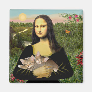 Mona Lisa - Two Tabby Kittens Magnet
