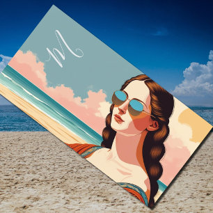 Mona Lisa Vacation Vibes  Beach Towel