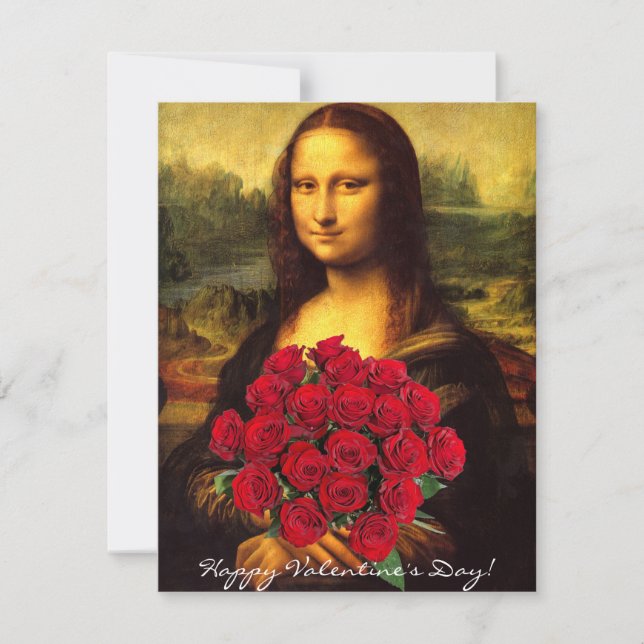 Mona Lisa Valentine's Day Holiday Card (Front)