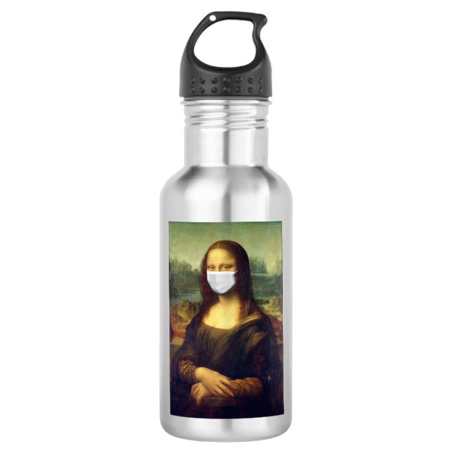 Mona Lisa Via Corona Virus 532 Ml Water Bottle (Front)