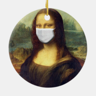 Mona Lisa Via Corona Virus Ceramic Tree Decoration