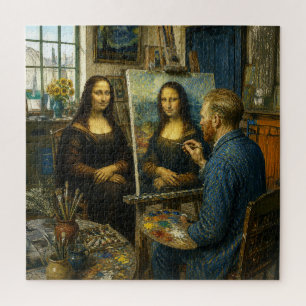 Mona Lisa Visits Vincent van Gogh's Studio Jigsaw Puzzle