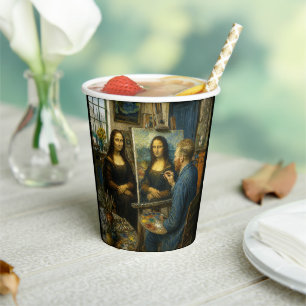 Mona Lisa Visits Vincent van Gogh's Studio Paper Cups