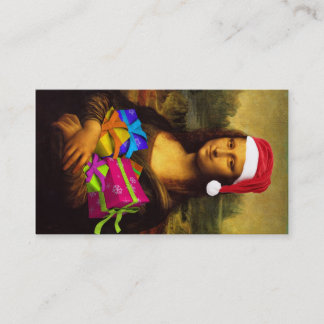 Mona Lisa Wishing Merry Christmas Business Card