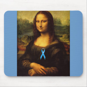 Mona Lisa With Blue Ribbon Mouse Mat