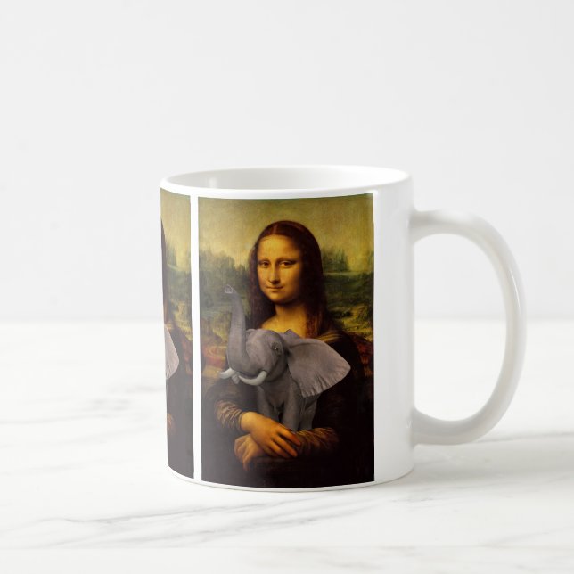 Mona Lisa With Elephant Coffee Mug (Right)