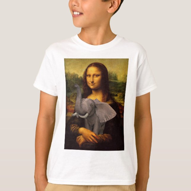 Mona Lisa With Elephant T-Shirt (Front)