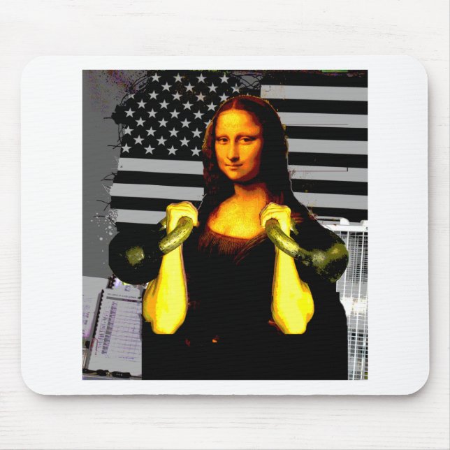 Mona Lisa with KettleBells Mouse Mat (Front)
