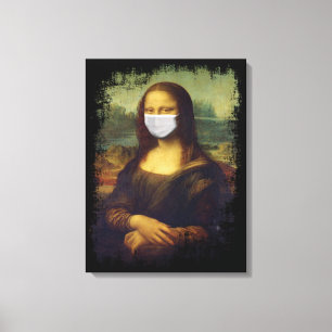 Mona Lisa With Mask Canvas Print