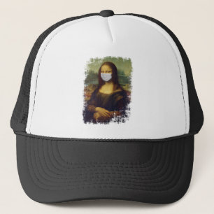 Mona Lisa With Mask Trucker Hat