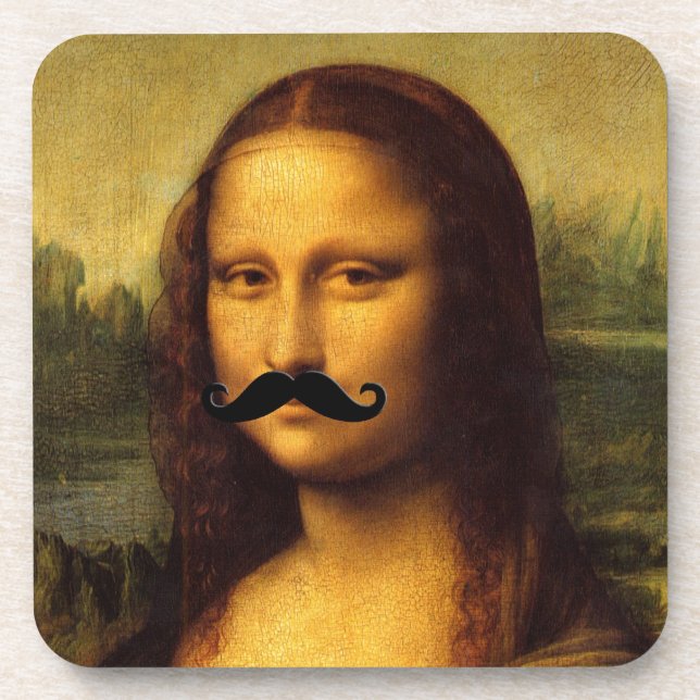 Mona Lisa With Moustache Coaster (Front)