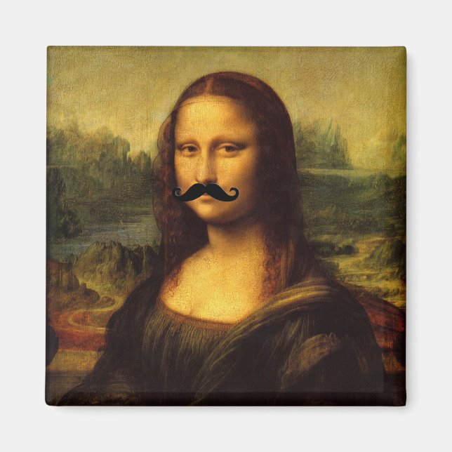 Mona Lisa With Moustache Magnet (Front)
