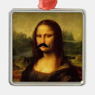 Mona Lisa With Moustache Metal Tree Decoration