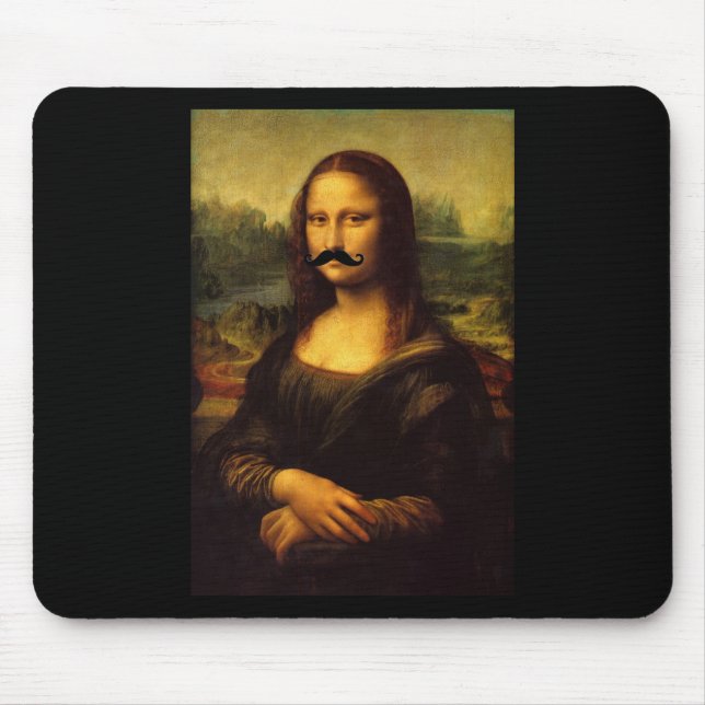Mona Lisa With Moustache Mouse Mat (Front)