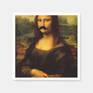 Mona Lisa With Moustache Napkin