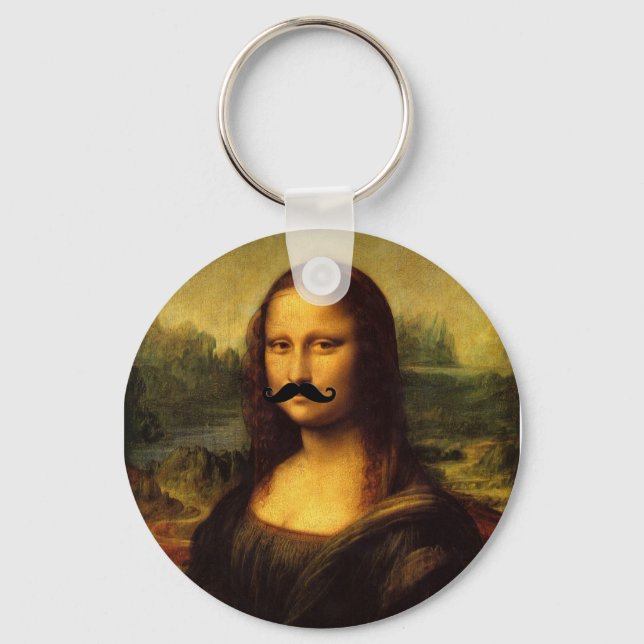Mona Lisa With Mustache Key Ring (Front)