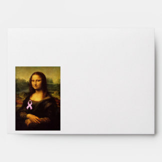 Mona Lisa With Pink Ribbon Envelopes