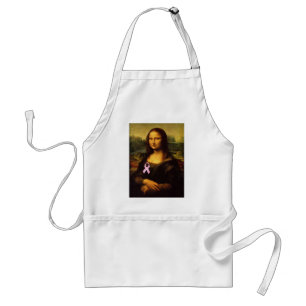 Mona Lisa With Pink Ribbon Standard Apron
