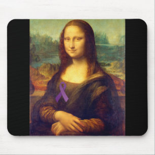 Mona Lisa With Purple Ribbon Mouse Mat