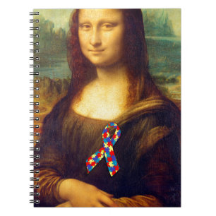 Mona Lisa With Puzzle Ribbon Notebook