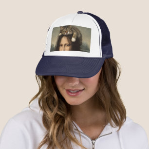 Mona Lisa With Sleeping Cat                        Trucker Hat