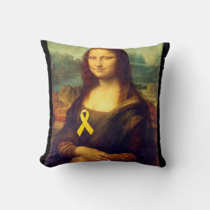 Mona Lisa With Yellow Ribbon Cushion