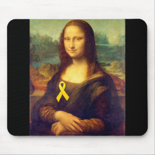 Mona Lisa With Yellow Ribbon Mouse Mat