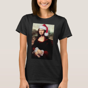 Mona Lisa's Christmas Santa Hat T-Shirt