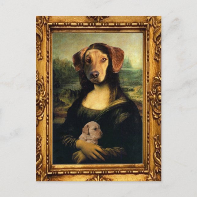 Mona Lisa's Dog - Golda Lisa - Famous Portrait Postcard (Front)