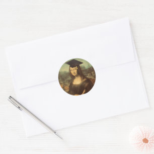 Mona Lisa's Graduation Day Classic Round Sticker