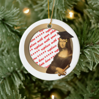 Mona Lisa's Graduation Day Photo Frame Ceramic Tree Decoration