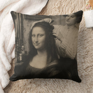 Mona Lisa's Stylish Hairdresser Visit Cushion