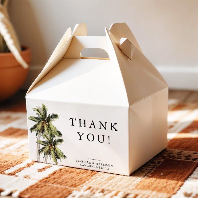 MONA Minimalist Palm Tree Beach Ocean Gable Favour Box (Creator Uploaded)