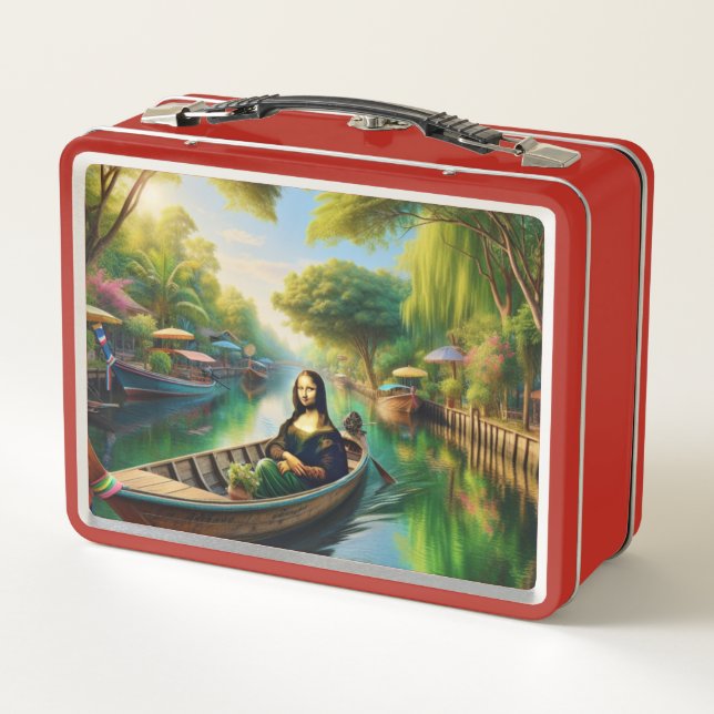 Mona on a boat in Thailand Metal Lunch Box (Back)