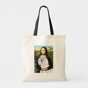 Mona-Pood-White-Standard Poodle Tote Bag