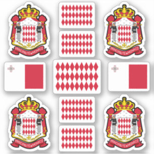 Monacan state symbols / coat of arms and flag