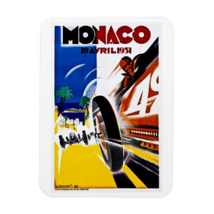 Monaco 1931 Grand Prix Vintage Race Poster Magnet