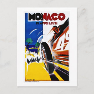 Monaco 1931 Grand Prix Vintage Race Poster Postcard